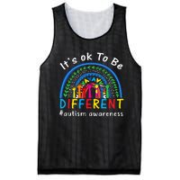 It's Ok To Be Different Autism Awareness Rainbow Mesh Reversible Basketball Jersey Tank