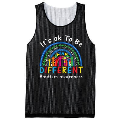 It's Ok To Be Different Autism Awareness Rainbow Mesh Reversible Basketball Jersey Tank