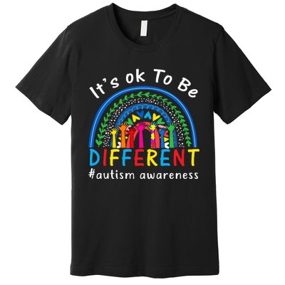 It's Ok To Be Different Autism Awareness Rainbow Premium T-Shirt