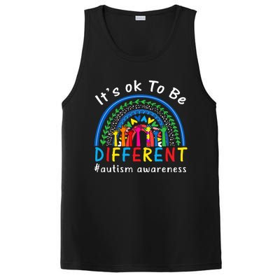 It's Ok To Be Different Autism Awareness Rainbow PosiCharge Competitor Tank