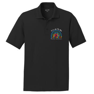 It's Ok To Be Different Autism Awareness Rainbow PosiCharge RacerMesh Polo