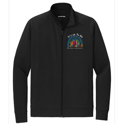 It's Ok To Be Different Autism Awareness Rainbow Stretch Full-Zip Cadet Jacket