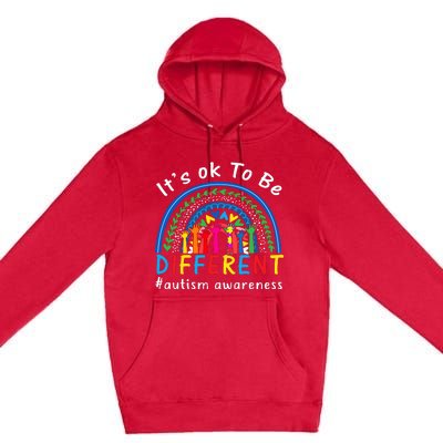 It's Ok To Be Different Autism Awareness Rainbow Premium Pullover Hoodie