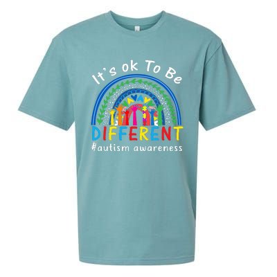 It's Ok To Be Different Autism Awareness Rainbow Sueded Cloud Jersey T-Shirt