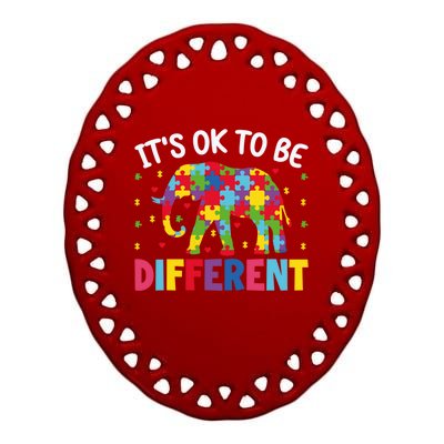 ItS Ok To Be Different Elephant Design Gift Ceramic Oval Ornament