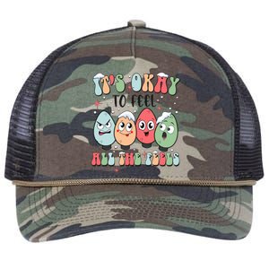 ItS Okay To Feel All The Feels Christmas Tal Health Gift Retro Rope Trucker Hat Cap