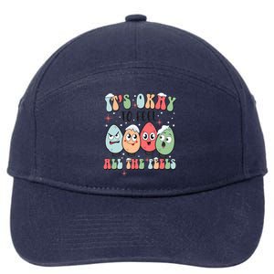 ItS Okay To Feel All The Feels Christmas Tal Health Gift 7-Panel Snapback Hat