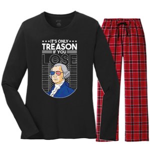 It's Only Treason if You Lose George Washington Women's Long Sleeve Flannel Pajama Set 