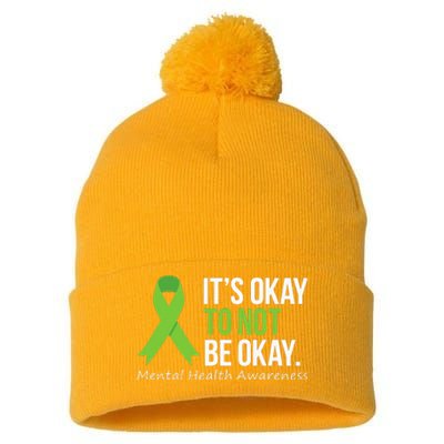 Its Okay To Not Be Okay Mental Health Awareness Pom Pom 12in Knit Beanie