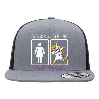 It's Ok To Be A Little Different Neuropathy Awareness Flat Bill Trucker Hat