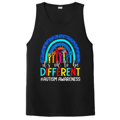 It's Ok To Be Different Autism Awareness Leopard Rainbow PosiCharge Competitor Tank