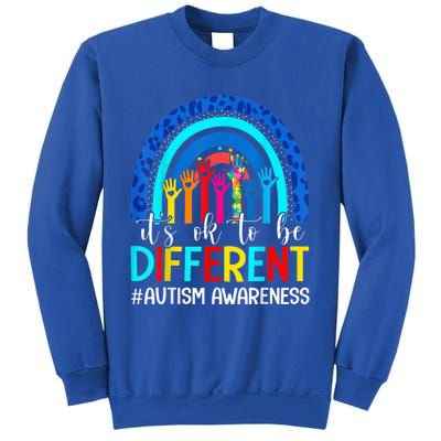 It's Ok To Be Different Autism Awareness Leopard Rainbow Sweatshirt