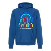 It's Ok To Be Different Autism Awareness Leopard Rainbow Premium Hoodie