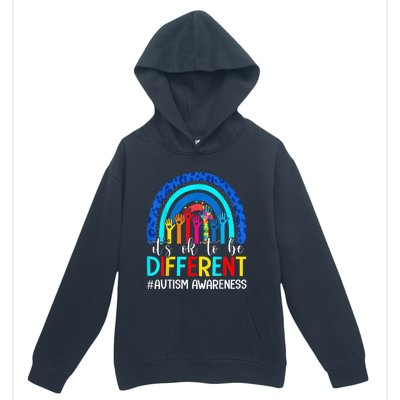 It's Ok To Be Different Autism Awareness Leopard Rainbow Urban Pullover Hoodie