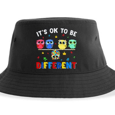 It's Ok To Be Different Cute Owl Animal Autism Awareness Sustainable Bucket Hat