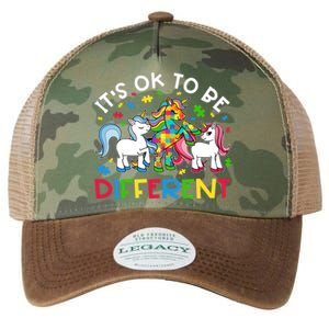 ItS Ok To Be Different Unicorn Puzzle Autism Awareness Meaningful Gift Legacy Tie Dye Trucker Hat