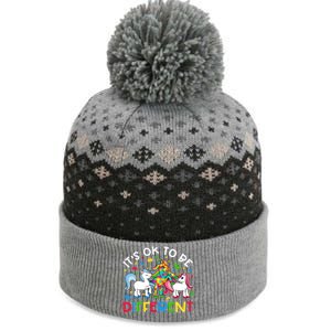 ItS Ok To Be Different Unicorn Puzzle Autism Awareness Meaningful Gift The Baniff Cuffed Pom Beanie