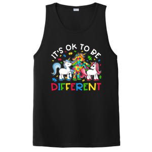 ItS Ok To Be Different Unicorn Puzzle Autism Awareness Meaningful Gift PosiCharge Competitor Tank