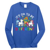 ItS Ok To Be Different Unicorn Puzzle Autism Awareness Meaningful Gift Long Sleeve Shirt