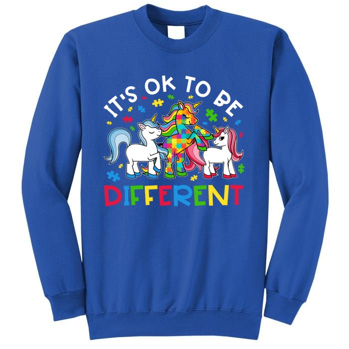 ItS Ok To Be Different Unicorn Puzzle Autism Awareness Meaningful Gift Sweatshirt