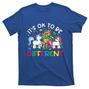 ItS Ok To Be Different Unicorn Puzzle Autism Awareness Meaningful Gift T-Shirt