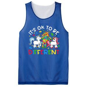 ItS Ok To Be Different Unicorn Puzzle Autism Awareness Meaningful Gift Mesh Reversible Basketball Jersey Tank