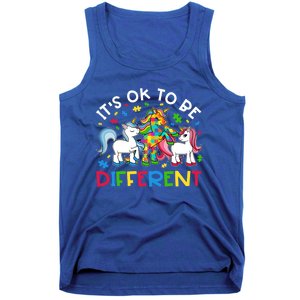 ItS Ok To Be Different Unicorn Puzzle Autism Awareness Meaningful Gift Tank Top