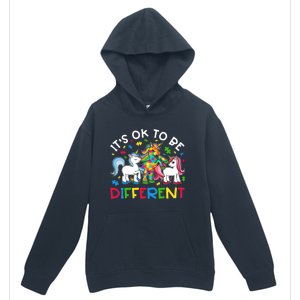 ItS Ok To Be Different Unicorn Puzzle Autism Awareness Meaningful Gift Urban Pullover Hoodie