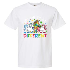 ItS Ok To Be Different Unicorn Puzzle Autism Awareness Meaningful Gift Garment-Dyed Heavyweight T-Shirt