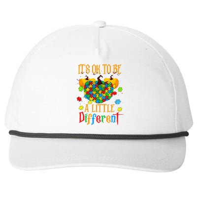 its ok to be different pumpkin autism awareness halloween Snapback Five-Panel Rope Hat