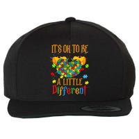 its ok to be different pumpkin autism awareness halloween Wool Snapback Cap