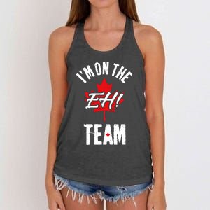 Im On The Eh Team Sports Funny Happy Canada Day Women's Knotted Racerback Tank