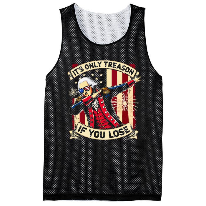 ItS Only Treason If You Lose 4th Of July George Washington Mesh Reversible Basketball Jersey Tank