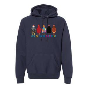 Its Ok To Be Different Cute Chickens Autism Awareness Tee 6178 Premium Hoodie