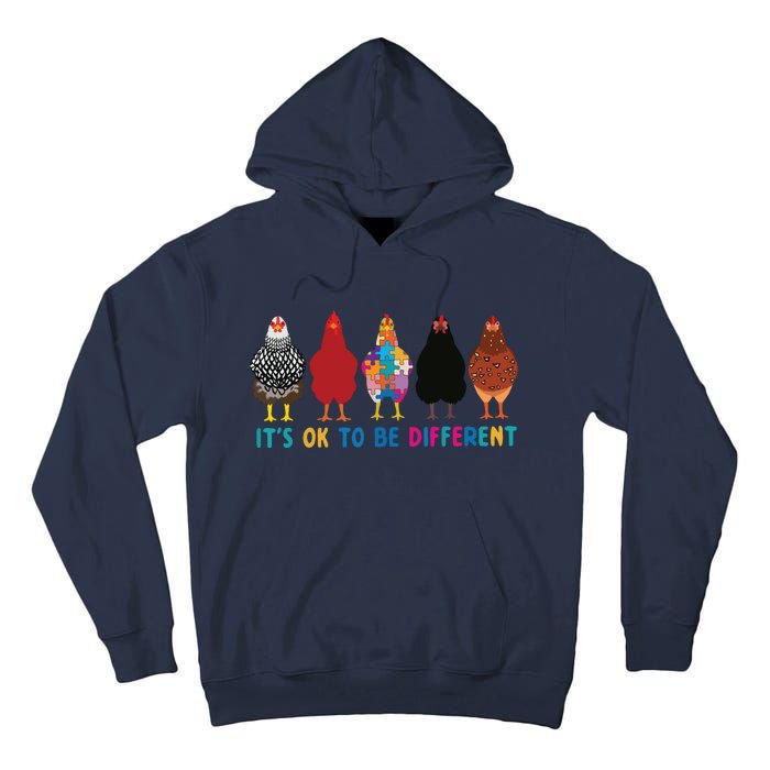 Its Ok To Be Different Cute Chickens Autism Awareness Tee 6178 Tall Hoodie