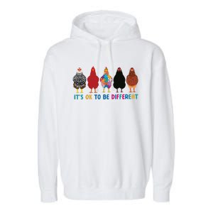 Its Ok To Be Different Cute Chickens Autism Awareness Tee 6178 Garment-Dyed Fleece Hoodie