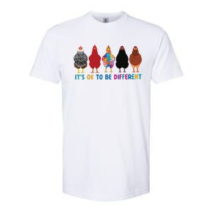 Its Ok To Be Different Cute Chickens Autism Awareness Tee 6178 Softstyle CVC T-Shirt