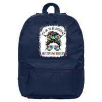 It's Ok To Be Different Autism Awareness Messy Bun Bleached 16 in Basic Backpack