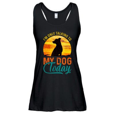 I'm Only Talking To My Dog Today Funny Ladies Essential Flowy Tank