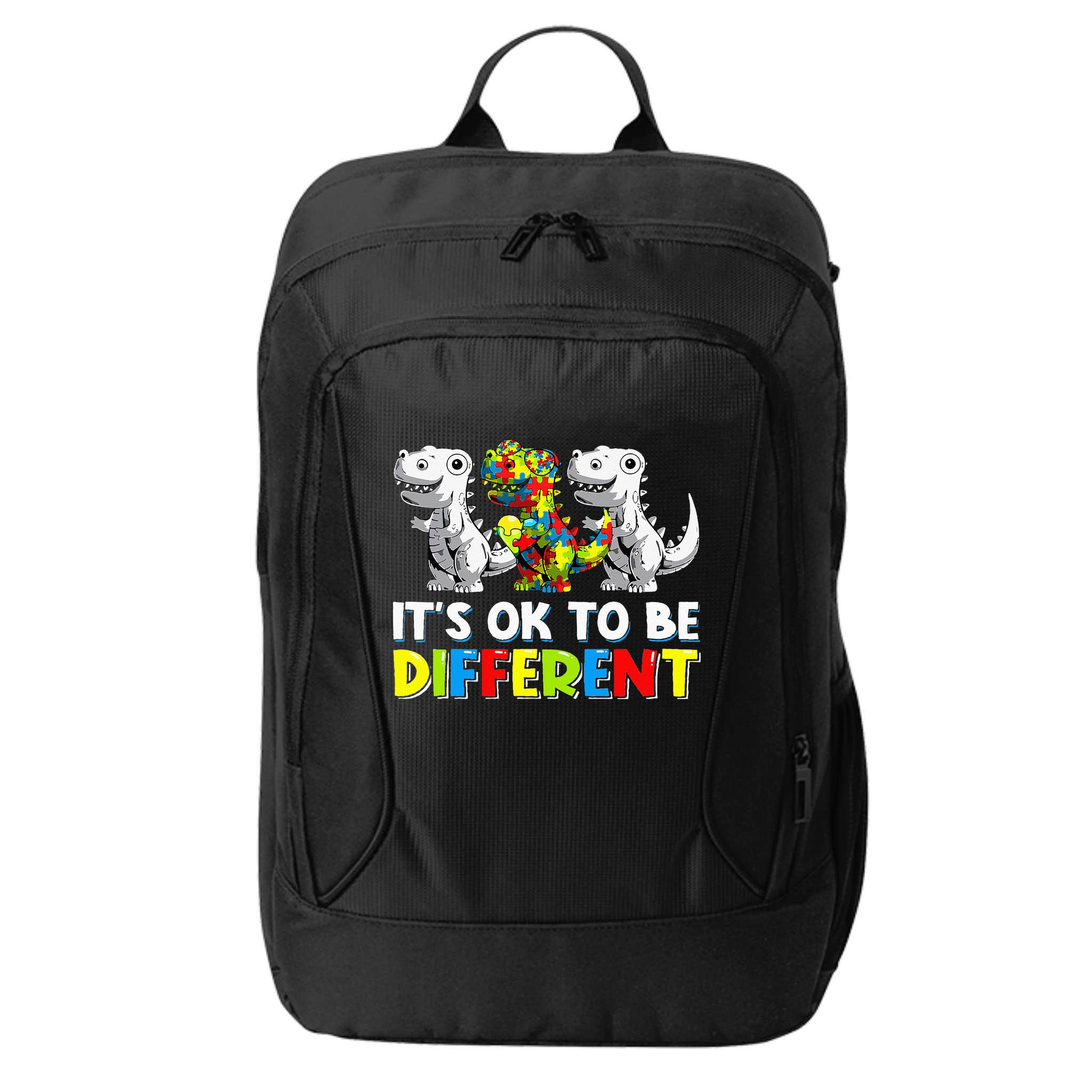 It's Ok To Be Different Dinosaur Autism Awareness Gifts City Backpack