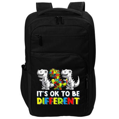 It's Ok To Be Different Dinosaur Autism Awareness Gifts Impact Tech Backpack