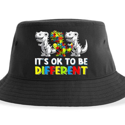 It's Ok To Be Different Dinosaur Autism Awareness Gifts Sustainable Bucket Hat
