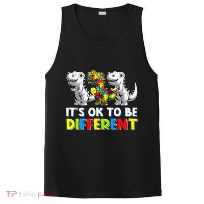 It's Ok To Be Different Dinosaur Autism Awareness Gifts PosiCharge Competitor Tank