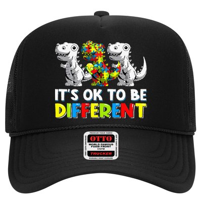 It's Ok To Be Different Dinosaur Autism Awareness Gifts Trucker Hat