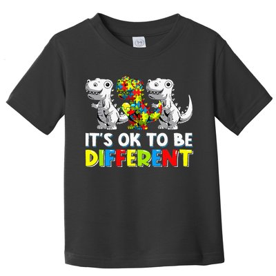 It's Ok To Be Different Dinosaur Autism Awareness Gifts Toddler T-Shirt