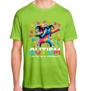 It’S Ok To Be Different Autism Awareness Dabbing Elephant Cute Gift Adult ChromaSoft Performance T-Shirt