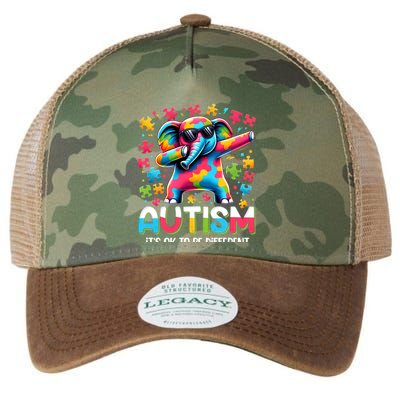 It’S Ok To Be Different Autism Awareness Dabbing Elephant Cute Gift Legacy Tie Dye Trucker Hat