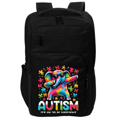 It’S Ok To Be Different Autism Awareness Dabbing Elephant Cute Gift Impact Tech Backpack