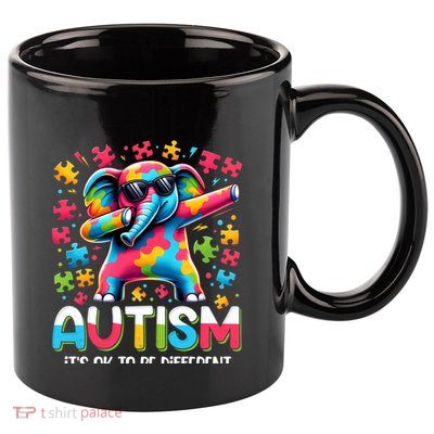It’S Ok To Be Different Autism Awareness Dabbing Elephant Cute Gift 11oz C Handle Ceramic Mug