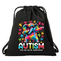 It’S Ok To Be Different Autism Awareness Dabbing Elephant Cute Gift Drawstring Bag
